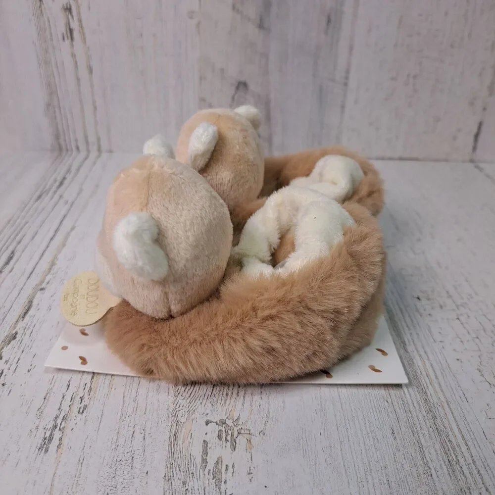Doudou Et Compagnie Paris Brown Bear Booties Baby Crib Shoes Soft Fur 0/6 Months